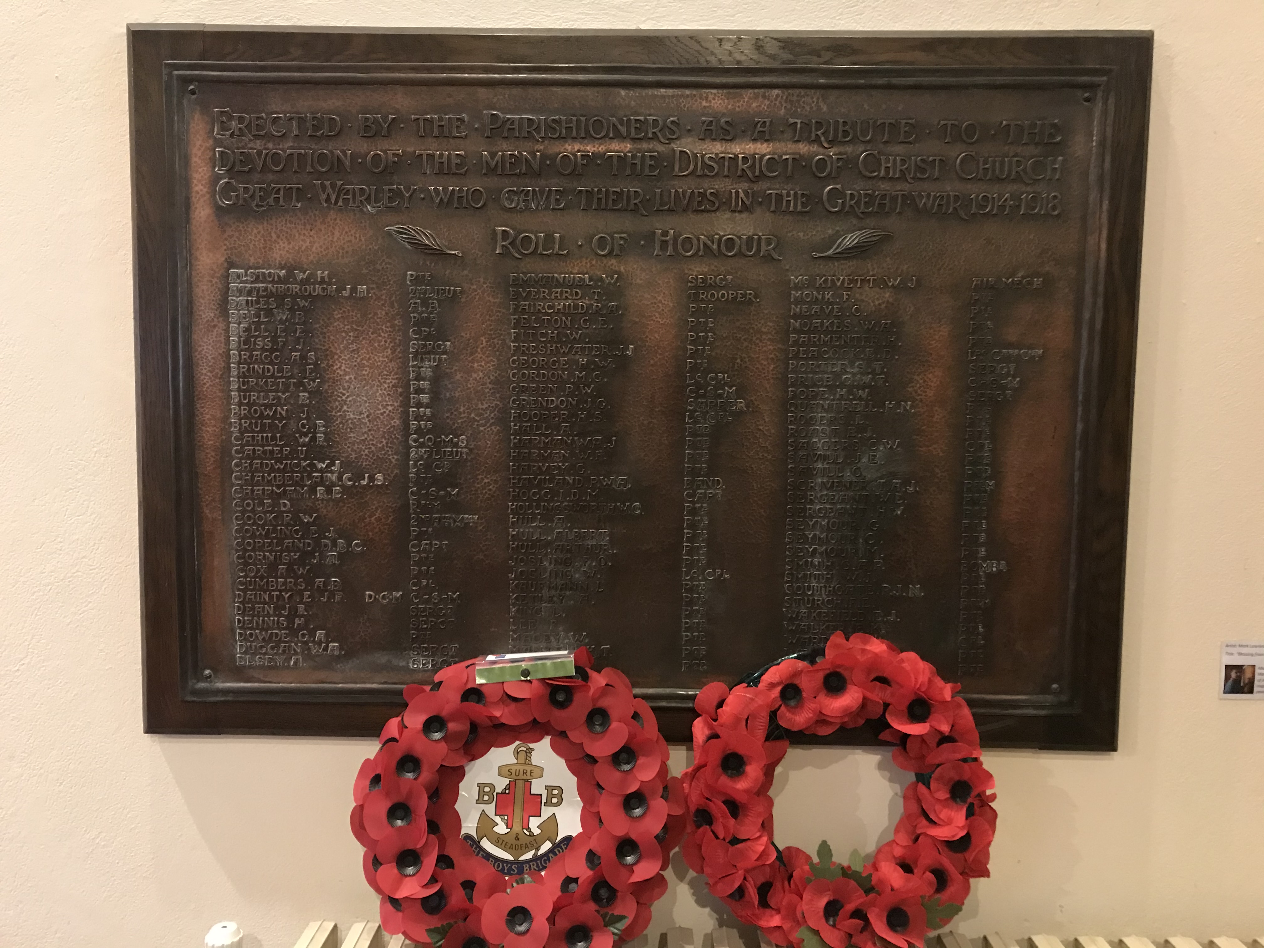 Remembrance Sunday with wreath